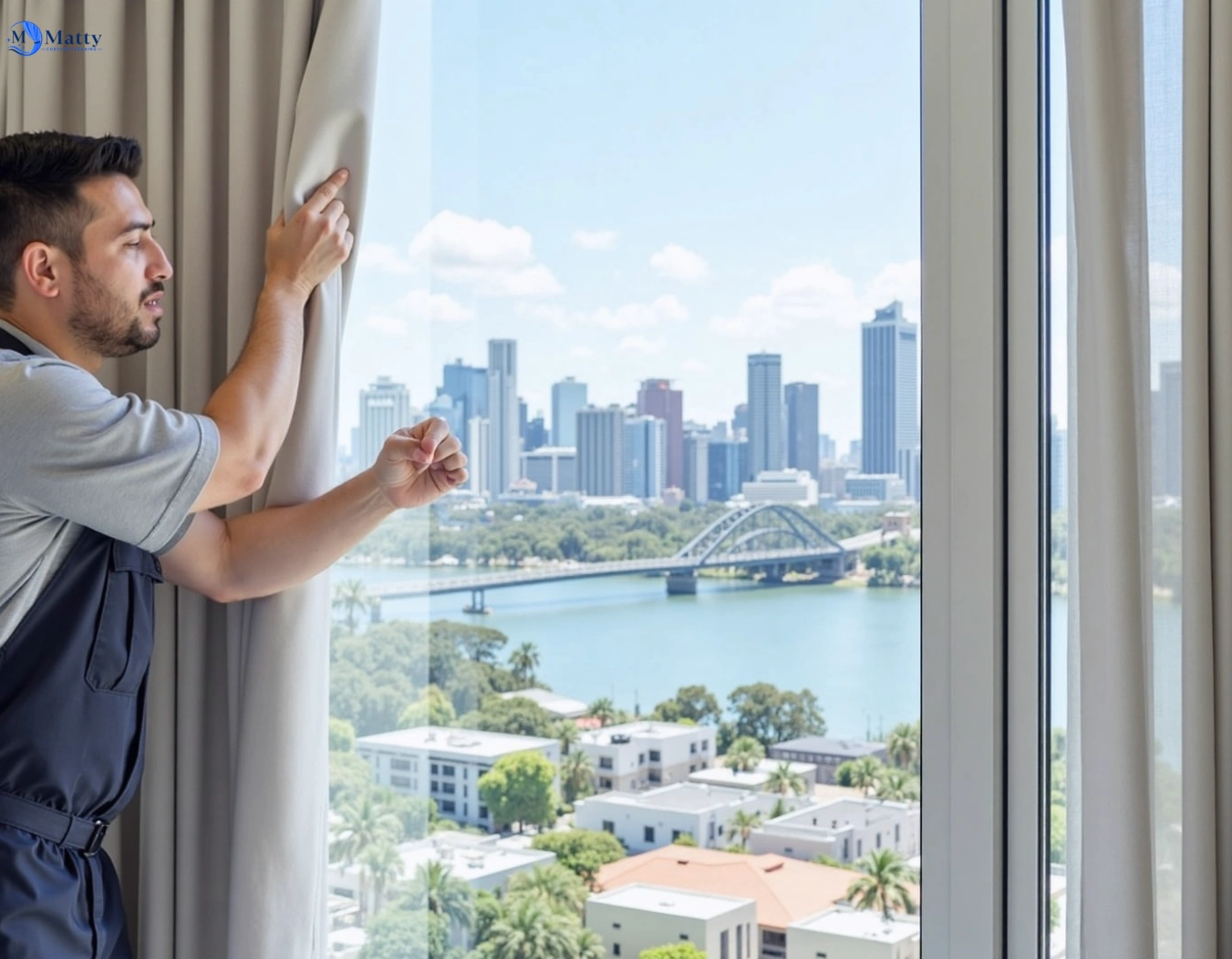 Professional curtain steam cleaning service brookfield QLD by Matty Curtain Cleaning